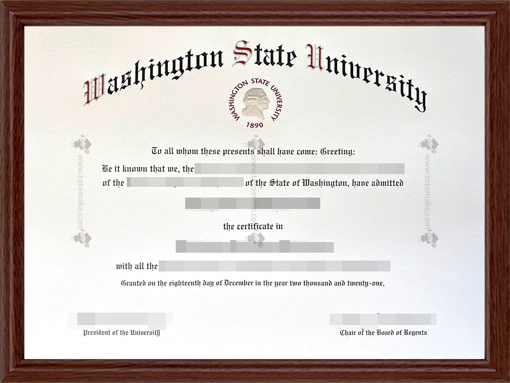 华盛顿州立大学毕业证Washington State University diplomaWSU diploma