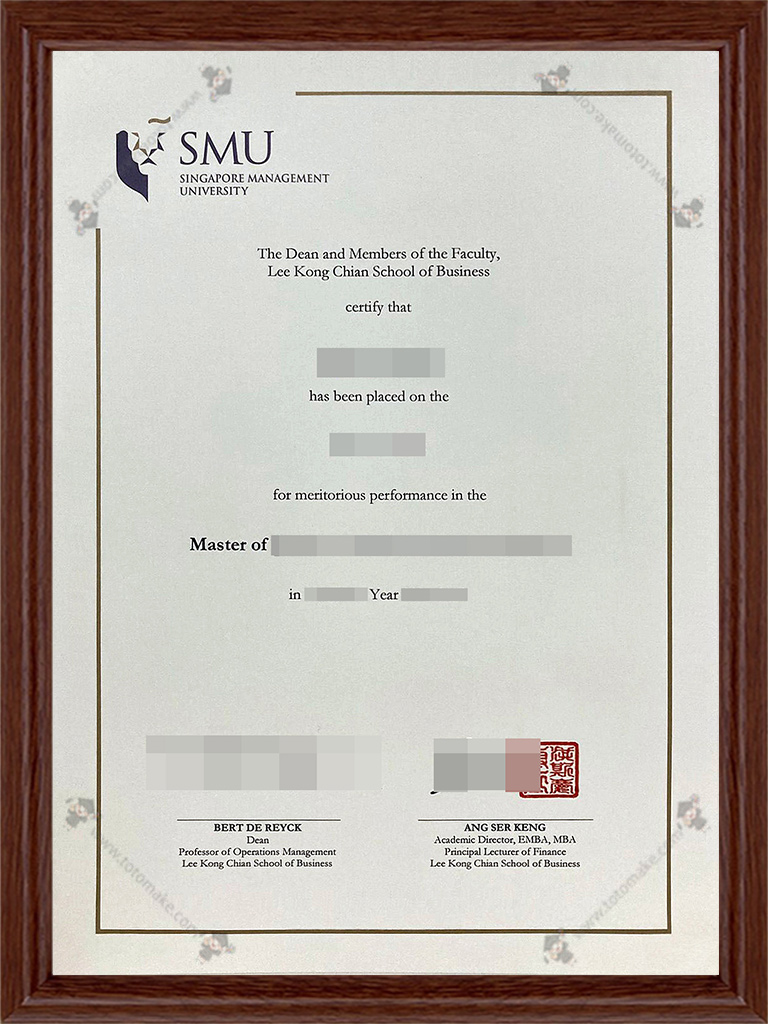 新加坡管理大学毕业证SMU diplomaSingapore Management University diploma