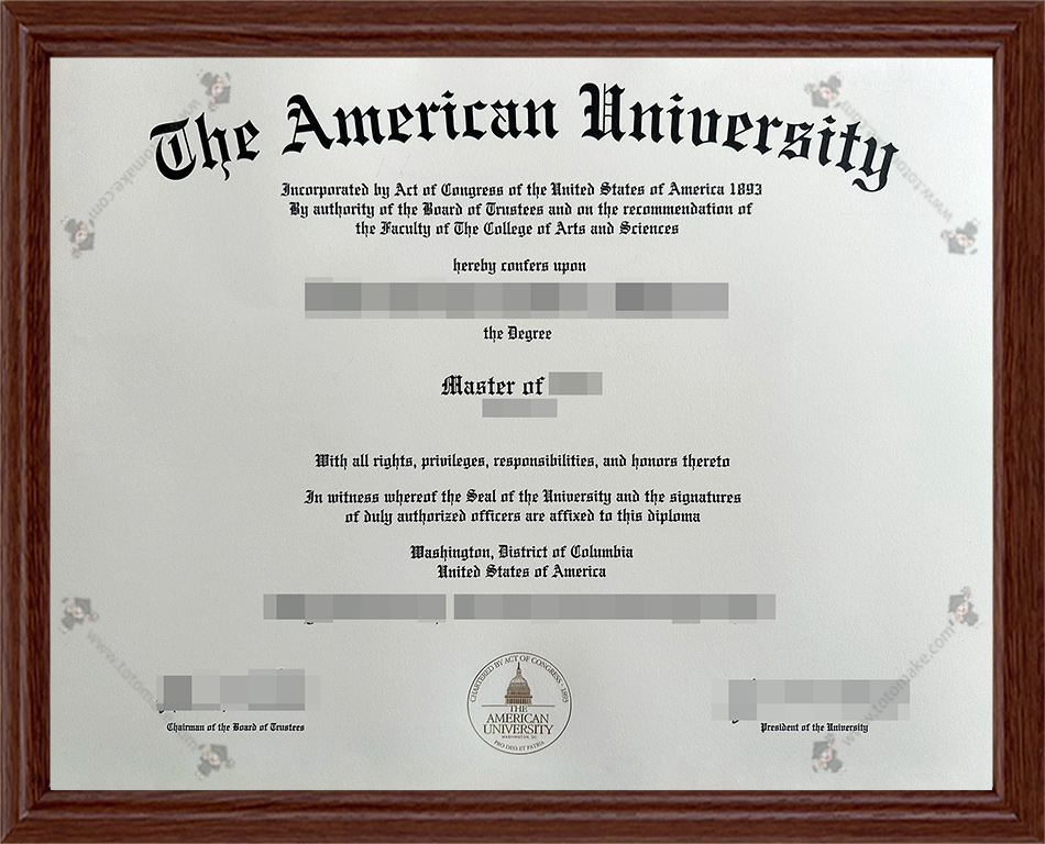 美国大学毕业证American University diploma
