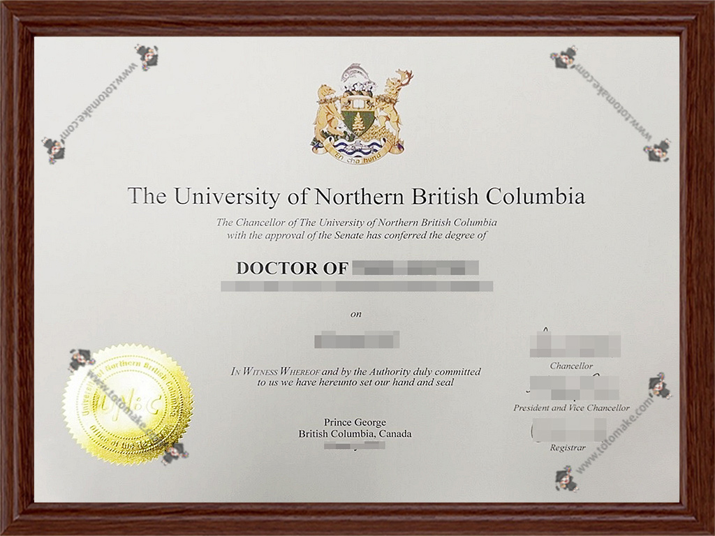 北不列颠哥伦比亚大学毕业证The University of Northern British Columbia diploma