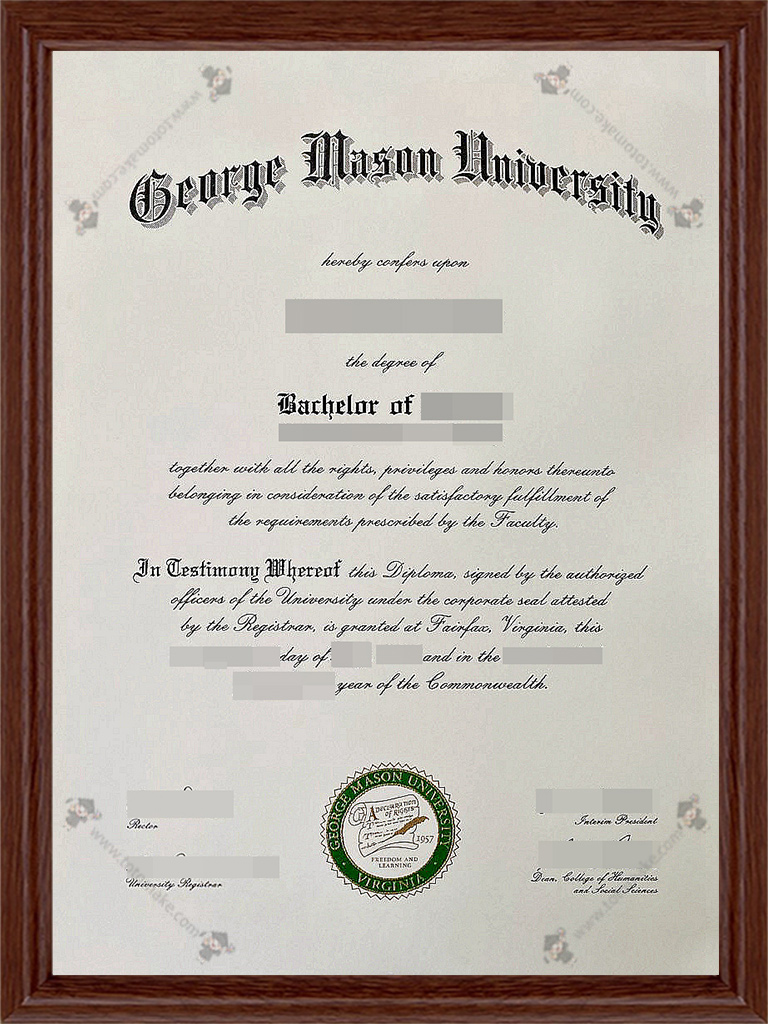 乔治梅森大学毕业证George Mason University diplomaGMU diploma