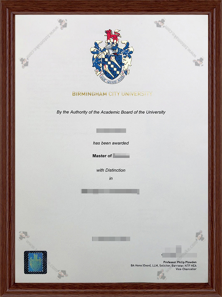伯明翰城市大学毕业证BCU diplomaBirmingham City University diploma
