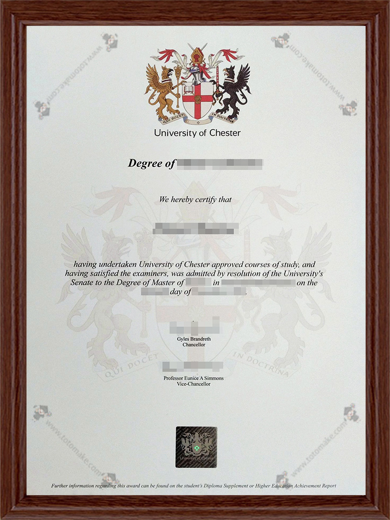 切斯特大学毕业证UoC diplomaUniversity of Chester diploma