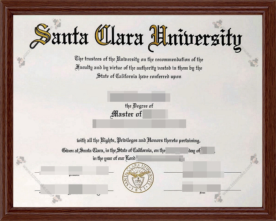 圣克拉拉大学毕业证Santa Clara University diplomaSCU diploma