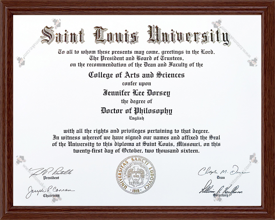 圣路易斯大学毕业证Saint Louis University diploma