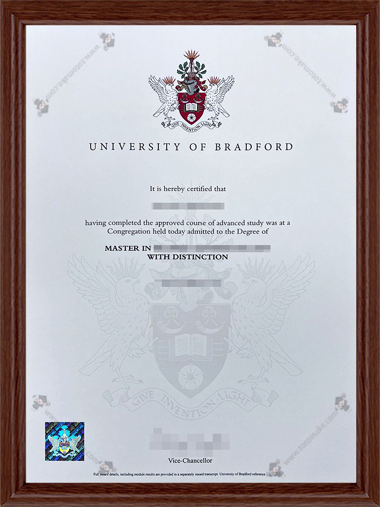 布拉德福德大学毕业证University of Bradford diploma