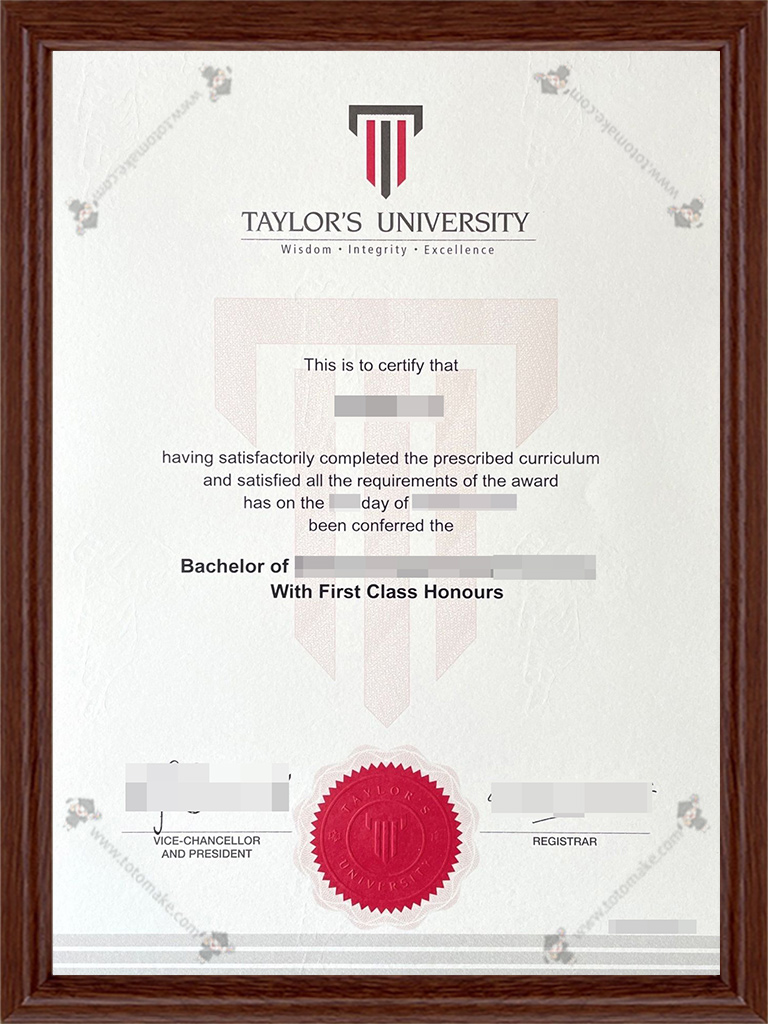 泰莱大学毕业证Taylors University diploma