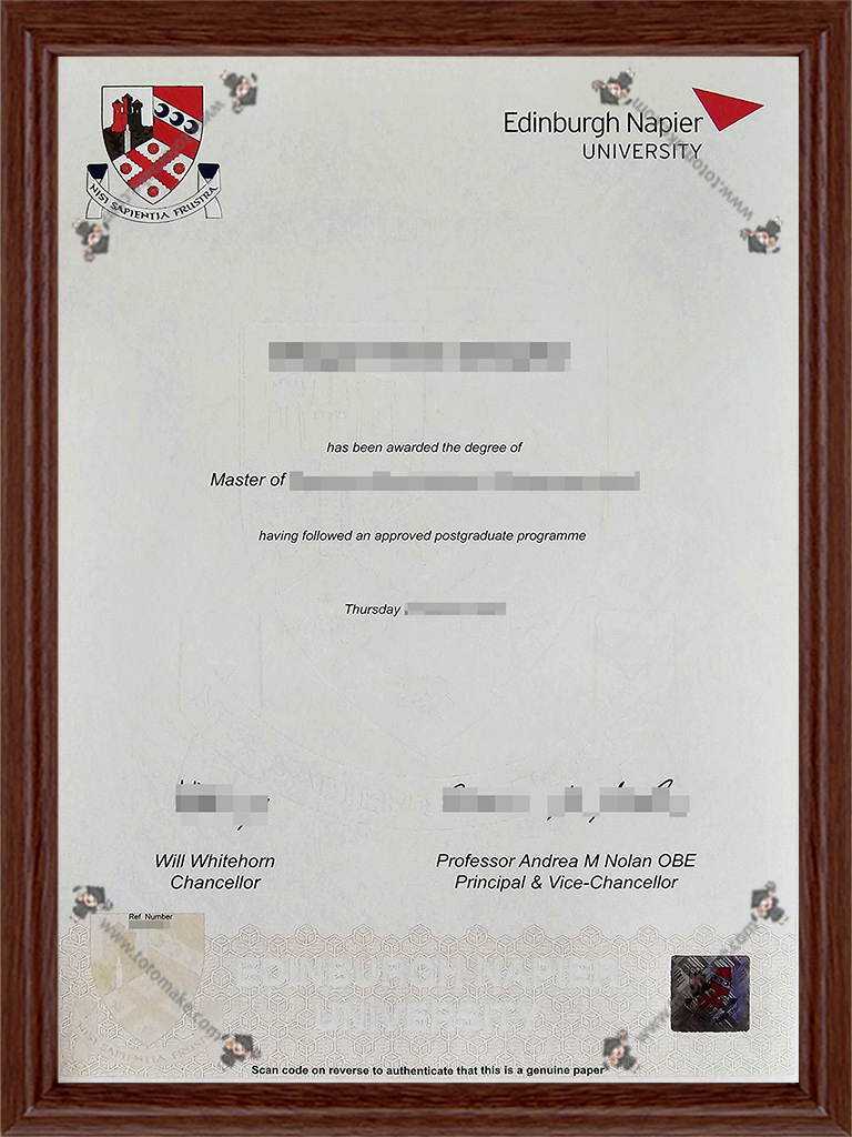 爱丁堡龙比亚大学毕业证Edinburgh Napier University diploma
