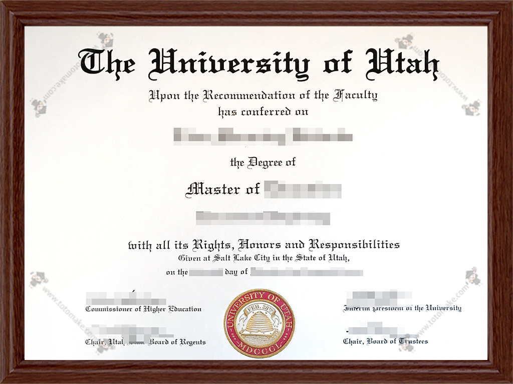 犹他大学毕业证The University of Utah diploma