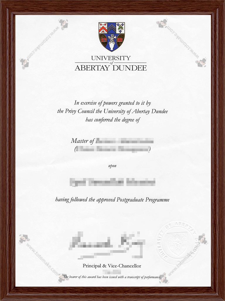 阿伯泰邓迪大学毕业证University of Abertay Dundee diploma