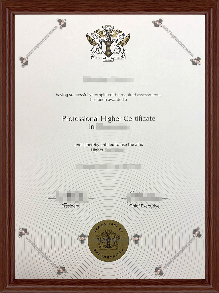 验光师学院毕业证College of Optometrists diploma