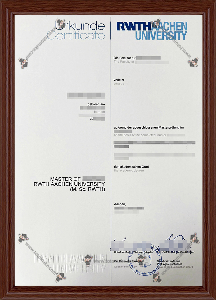 亚琛工业大学毕业证RWTH Aachen University diplomaRheinisch Westfalische Technische Hochschule Aachen diploma