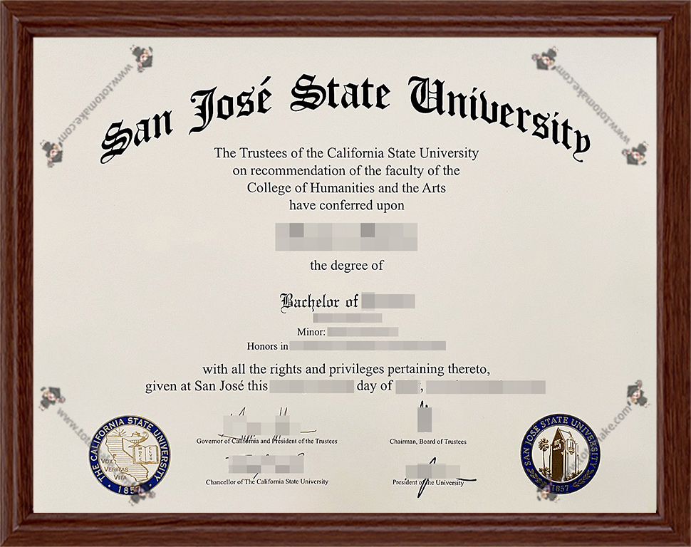 圣何塞州立大学毕业证购买,SJSU学位证制作,圣何塞州立大学毕业证成绩单订做